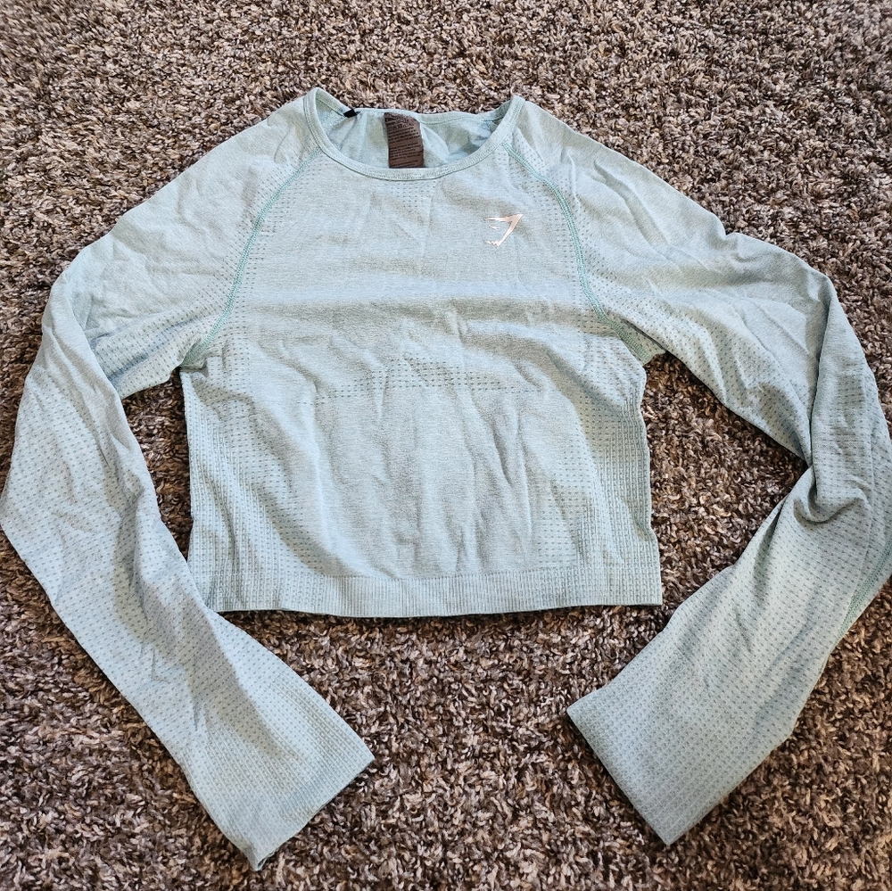 Gymshark Sky Blue Long Sleeve Crop Top